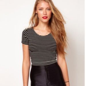 American Apparel Striped Crop Top NWOT