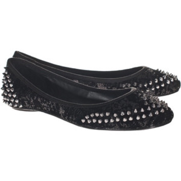 Ash Black Studded Sequin Ballet Flats - Picture 1 of 4