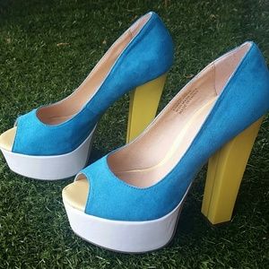 Suede Peep Toe Heels