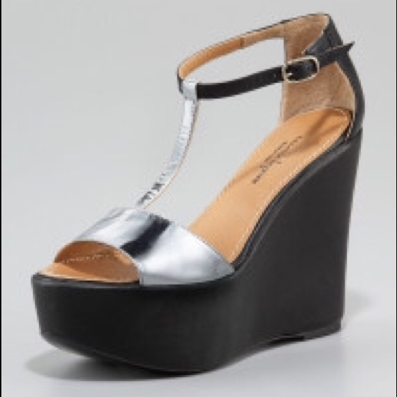 Nanette Lepore Metallic Wedges - Picture 1 of 4