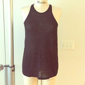 T by Alexander Wang Linen Silk Tank -black size Sm