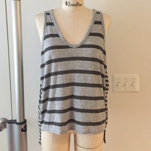T by Alexander Wang Striped Trapeze Top