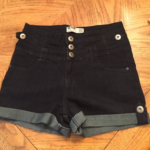 Denim high waisted shorts