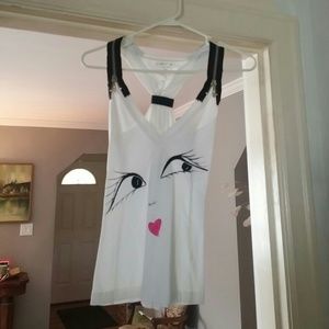 Bebe tank with zipper straps