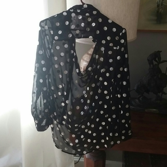 Sheer black button down - Picture 2 of 4