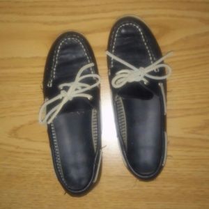 Blue boat shoes