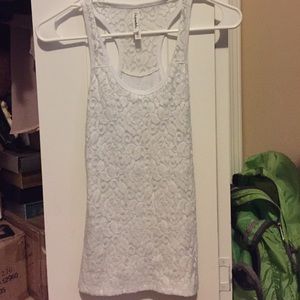 White lace razorback tank!
