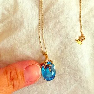 10k gold and blue topaz necklace