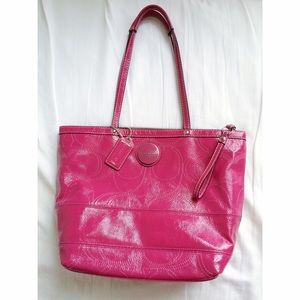Coach Signature Patent Tote