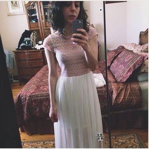 Pink and ivory maxi dress