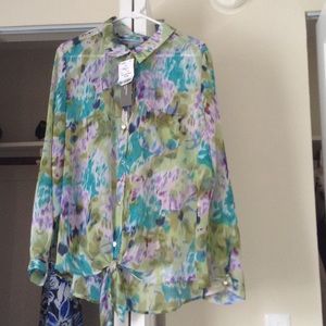 Floral blouse button down
