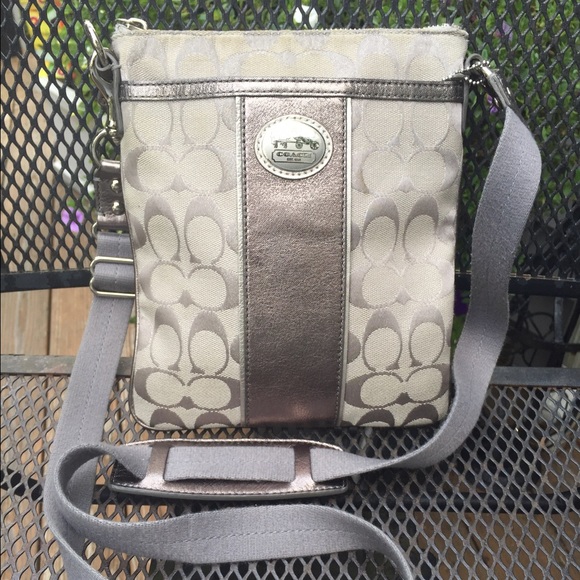 Coach Crossbody in Silver/Grey