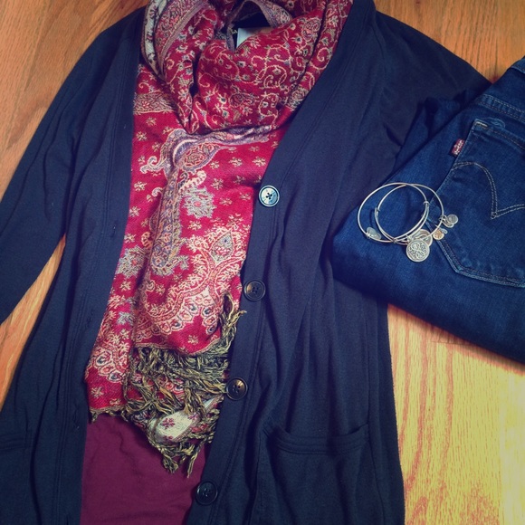 Long black cardigan