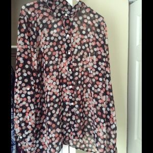 Polka dot button down