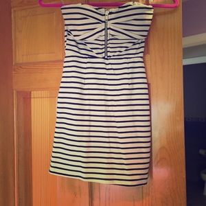Strapless striped dress