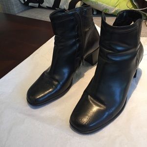 Black leather boots