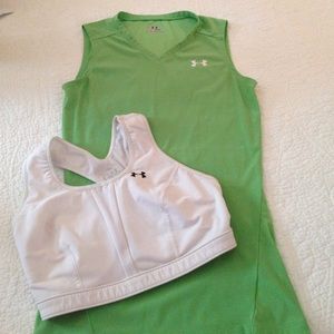 Under Armour workout tank & sports bra Medium