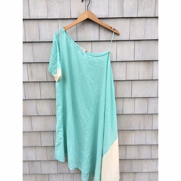 Victoria's Secret Tops - VS One Shoulder Maxi Mint Cover Up