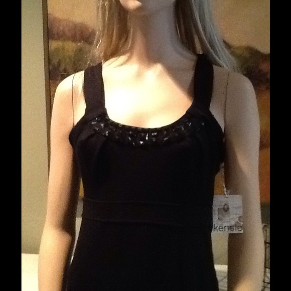 Pretty Kensie Jeweled Black Strap Dress