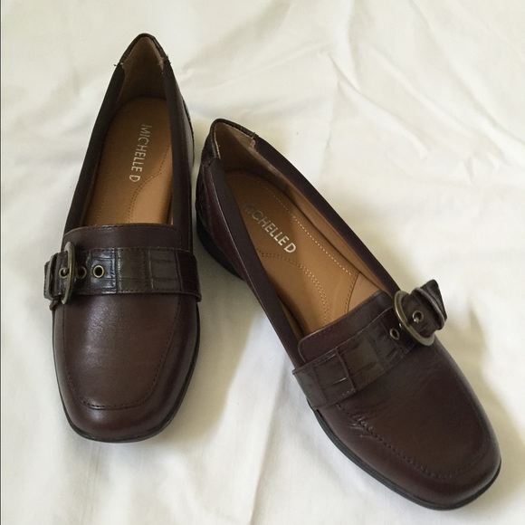 Brown loafers with trim