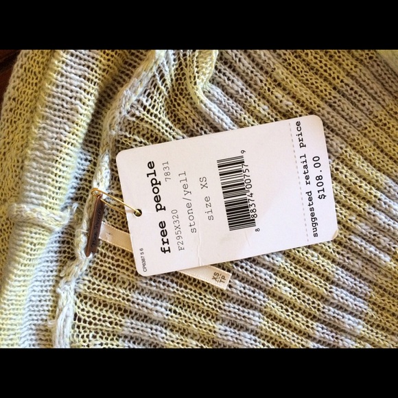 SALE!!!!NWT Free People Long Oversized Striped Sweater - Picture 2 of 4