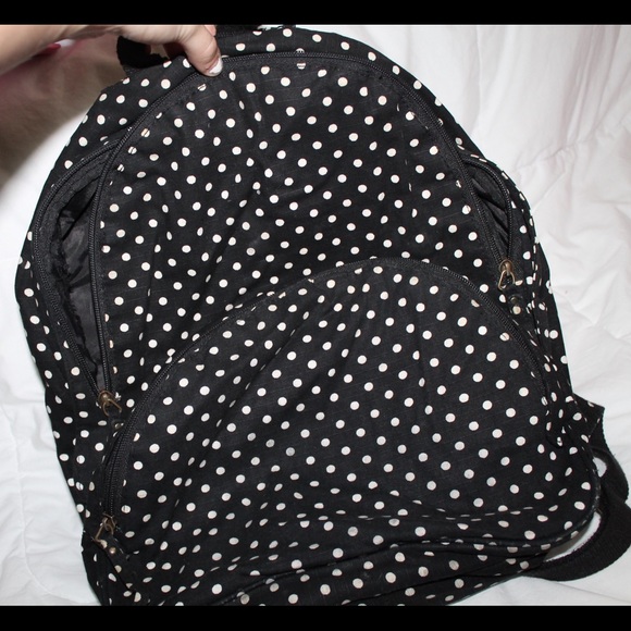 Backpack with polka dots