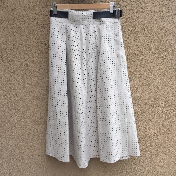 Zara Dresses & Skirts - Zara Suede Perforated Pleated Midi Skirt