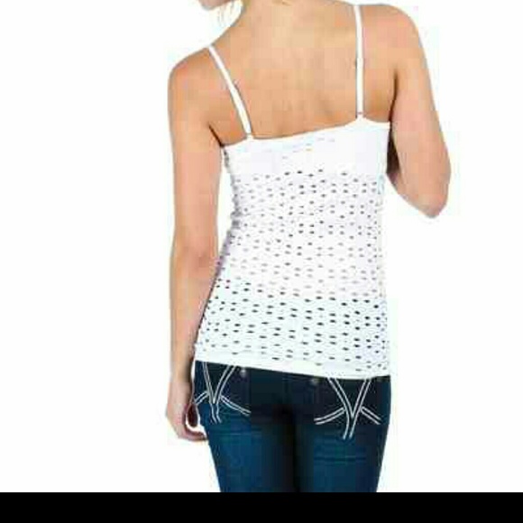 SEXY CUT OUT WHITE TANK - Picture 2 of 3