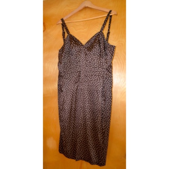Arden B brown and beige polka dot dress