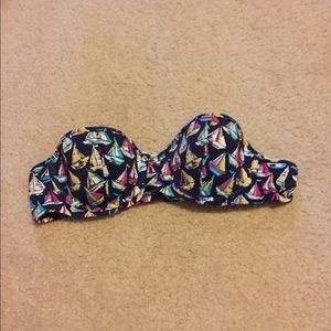 Navy Sailboat Bikini Top