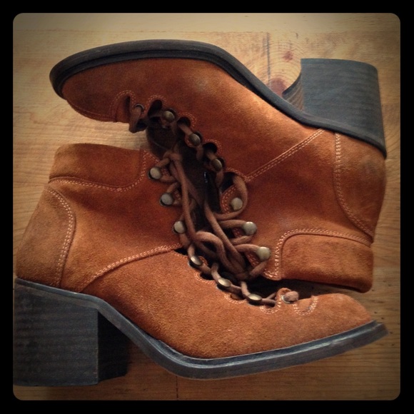 Jeffrey Campbell brown suede ankle boots