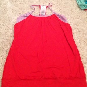 Red Ivivva Top w/ built in sports bra