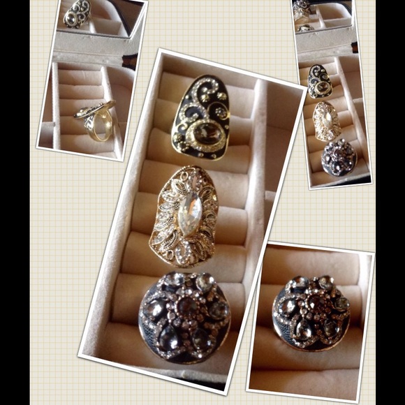 Lot 3 Vintage Gemstone Rings Jewelry