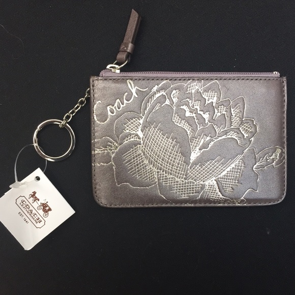 Silver Coach Card Holder/Change Purse! NWT