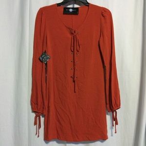 Nasty Gal Tie the Knot Dress - Rustic Orange