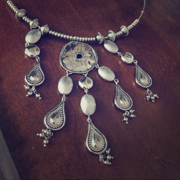 Chico's Jewelry - Chico's silver statement necklace & earrings