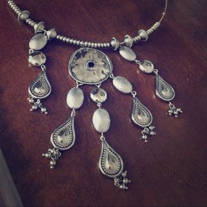 Chico's silver statement necklace & earrings