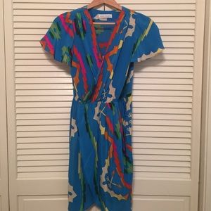 Amanda Uprichard Silk Print Dress, Size M