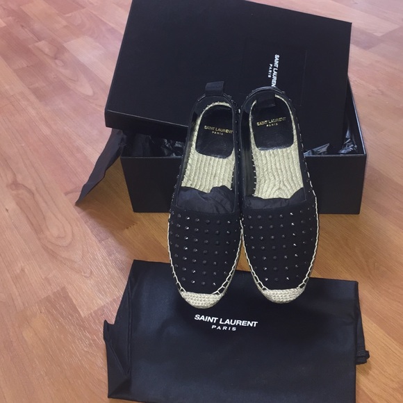 Saint Laurent Canvas Studded Nero NEW