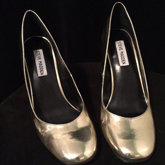 Steve Madden Gold Block Heels