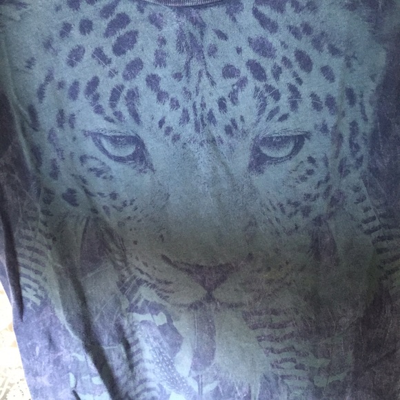 Blue Light Wash Leopard Muscle Tee - Picture 3 of 3