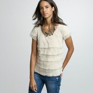 J. Crew tulle tiered blouse