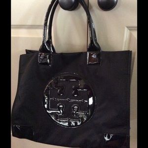 Tory Burch Black Ella Tote. 100% Authentic MINT