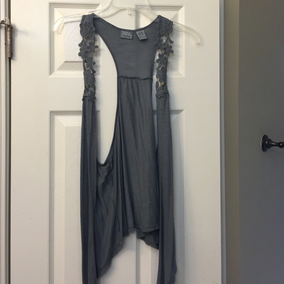 Grey sleeveless cardigan