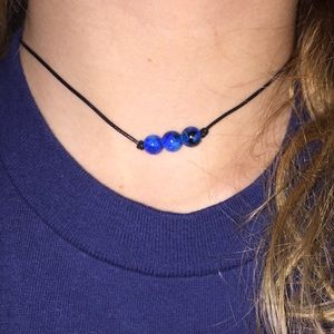 blue tie dye choker