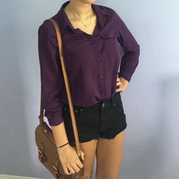 Purple Button Down Blouse