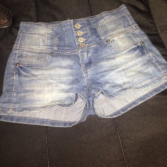 Medium Wash High Waisted Shorts