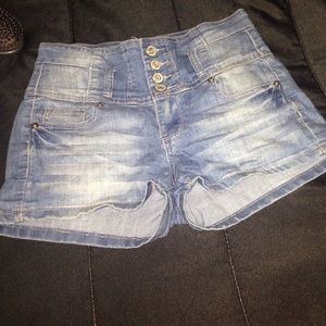 Medium Wash High Waisted Shorts
