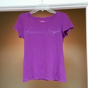 American Eagle purple beaded tee