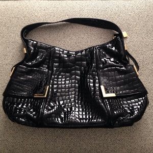 Michael Kors Black Patent Hobo Bag